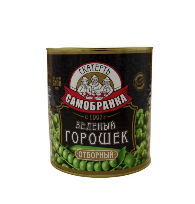Горошек 3100мл зеленый Скатерть-Самобранка (2шт/упак)