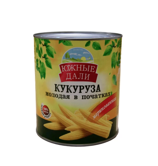 Кукуруза початки молодые 3100мл Южные дали (6шт/упак)