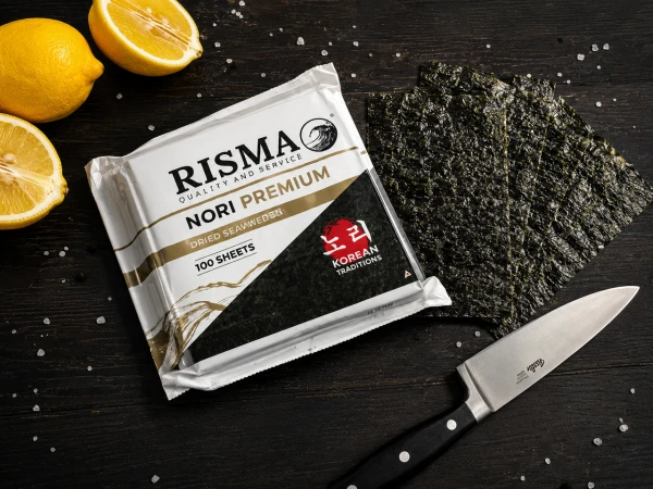 Водоросли нори "РИСМА" 230гр сушеные Корея, 100 л.(84шт/уп)