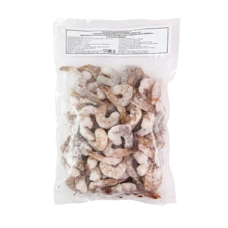 Креветка ваннамей с/м б/г очищ. НА ХВОСТЕ 41/50 1 кг. (10шт/упак)