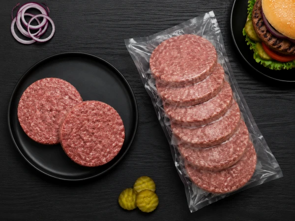 Котлета для гамбургера говяжьи 150 гр вакум. упак.(0,9кг)