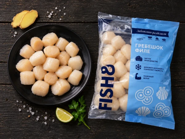 Морской гребешок 40-60 8% Fish & More 0,460 кг