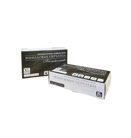 Перчатки виниловые неопудренные ХL (100 шт/пач)(10шт/упак)