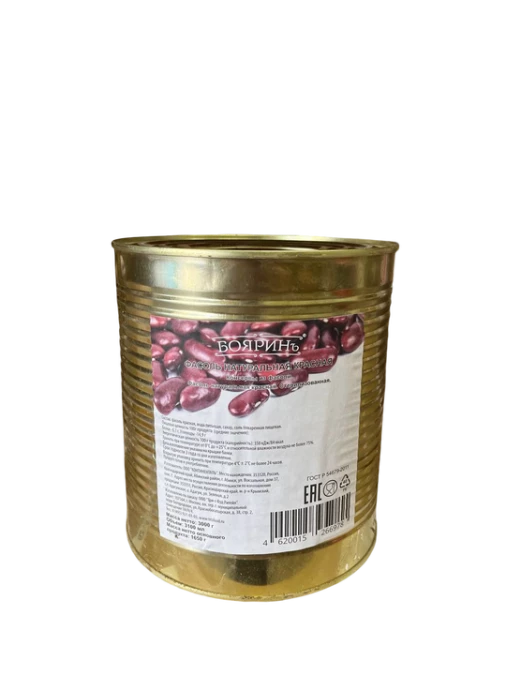 Фасоль 2950мл Бояринъ красная натуральная масса 1475гр(4шт/уп)