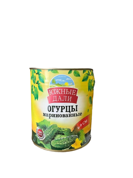 Огурцы маринованные целые (6-9) ж/б 3100мл Южные дали (1,6кг) (6шт/уп)