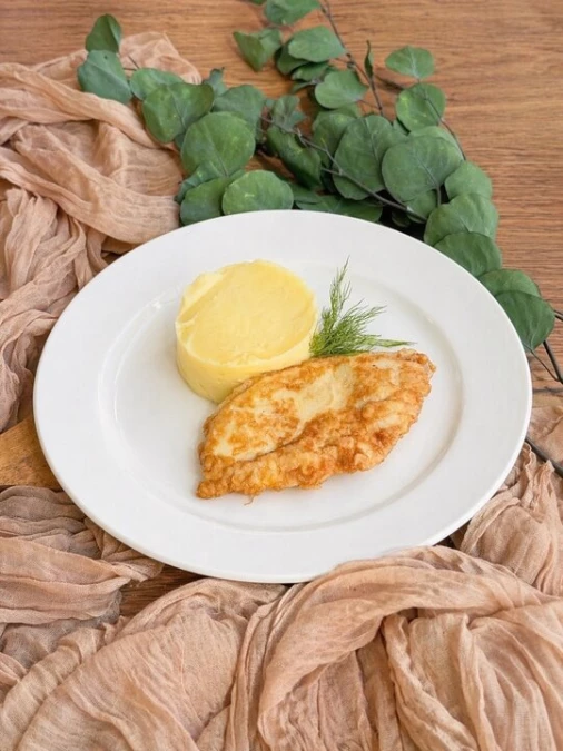 Бризоль куриная с пюре