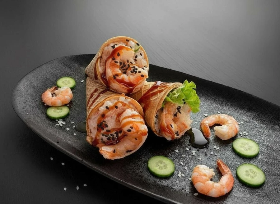 Рожок с креветками