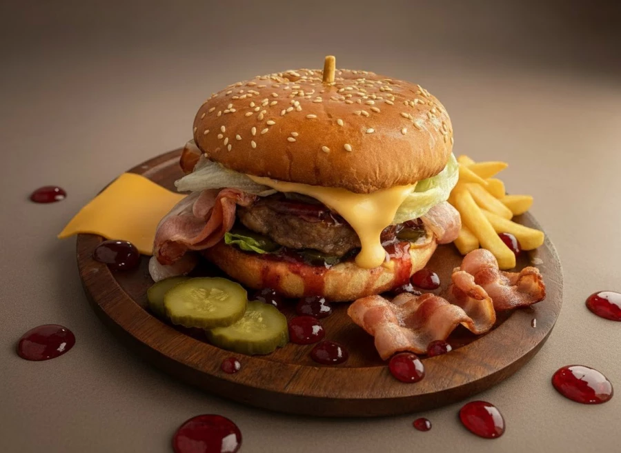 Брусничный бургер