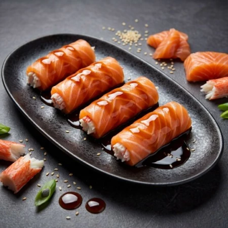 Ролл с лососем без риса