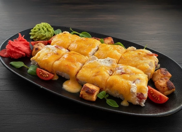 Суши-пицца с курицей