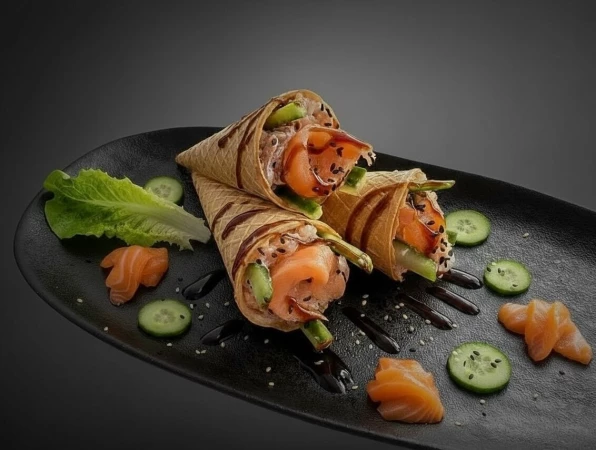 Рожок с лососем