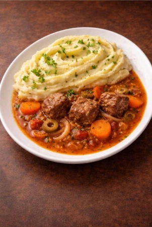 Пюре и  гуляш