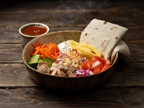 Шаурма бокс со свининой