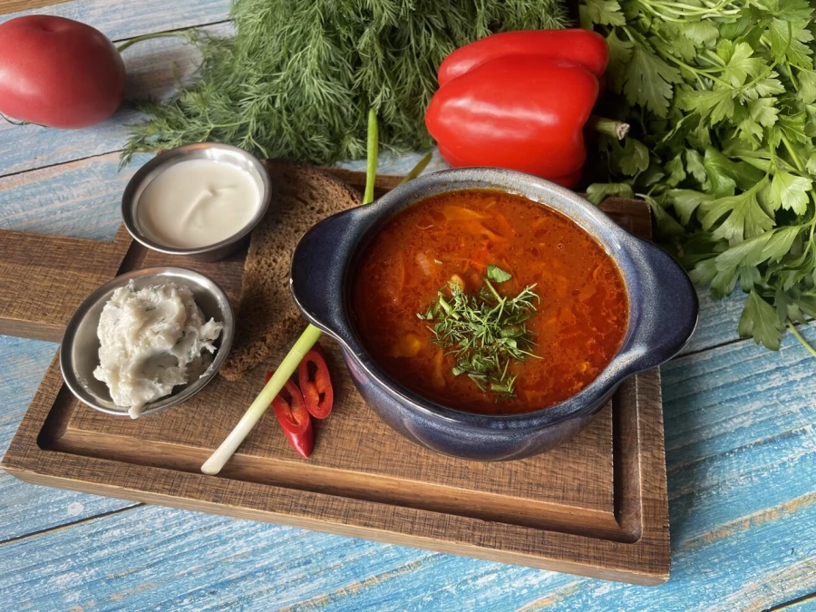Борщ кубанский с говядиной