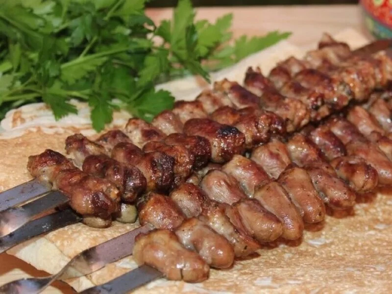 Куриные сердечки в лаваше 