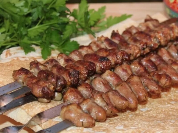 Куриные сердечки в лаваше 