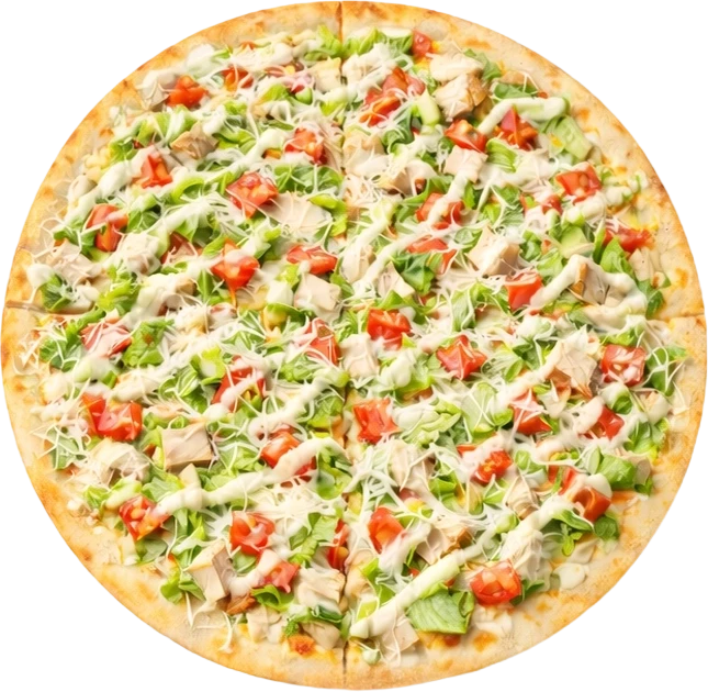 Пицца Цезарь с курицей