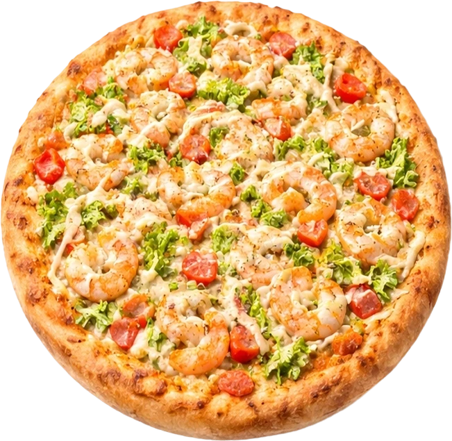 Пицца Цезарь с креветками