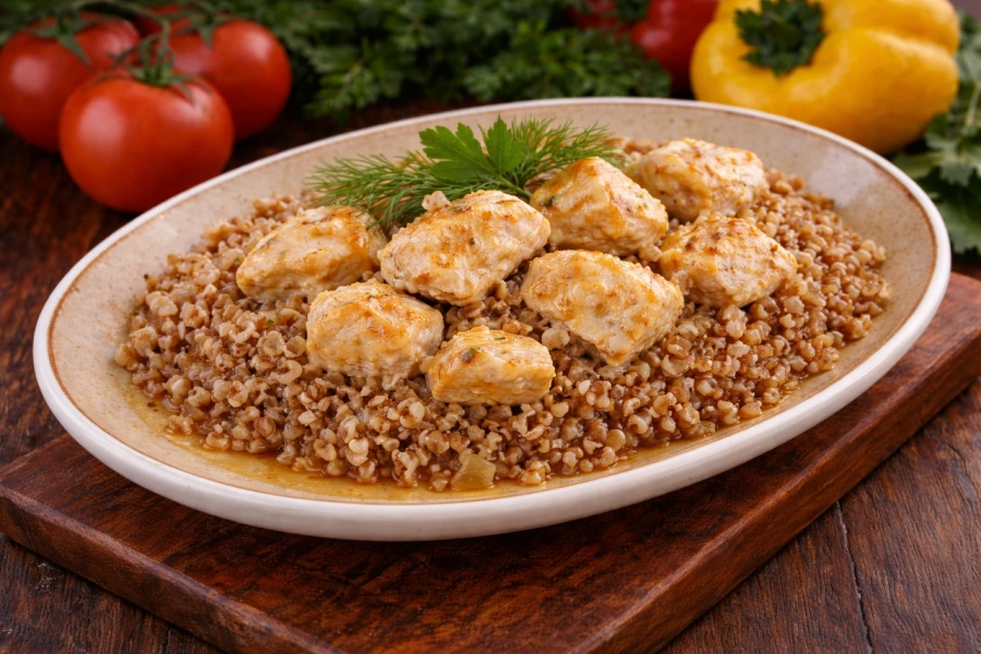 Куриное мясо с гречкой