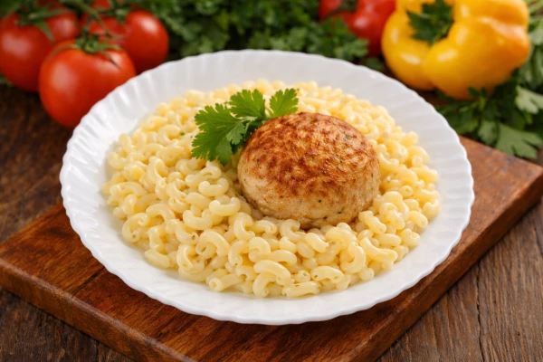 Котлета куриная с макаронами 1/100/200