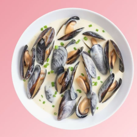 Мидии в сливочном соусе