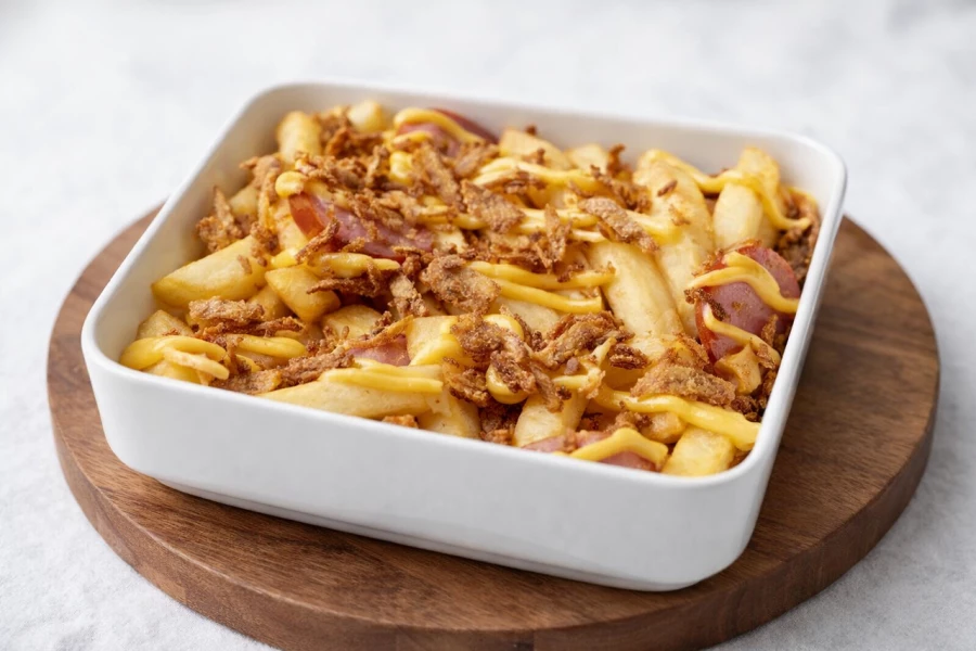 Картофель фри с охотничьими колбасками