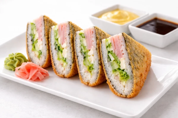 Японский сэндвич Ветчина-огурец