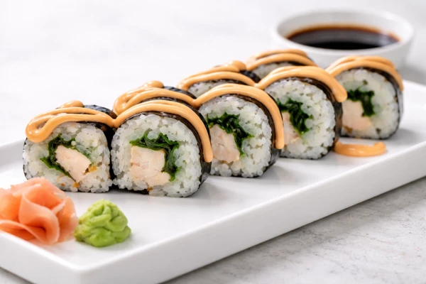 Маки с курицей и чукой