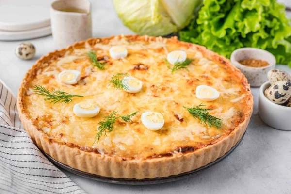 Пирог капуста с яйцом