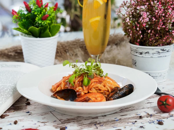 Спагетти с морепродуктами 