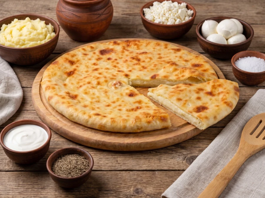 Осетинский пирог с картофелем и сыром