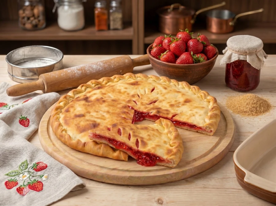 Пирог с клубникой