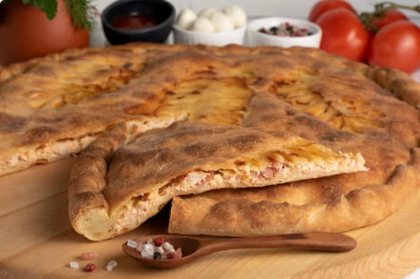 Пирог с форелью и рубленным картофелем 