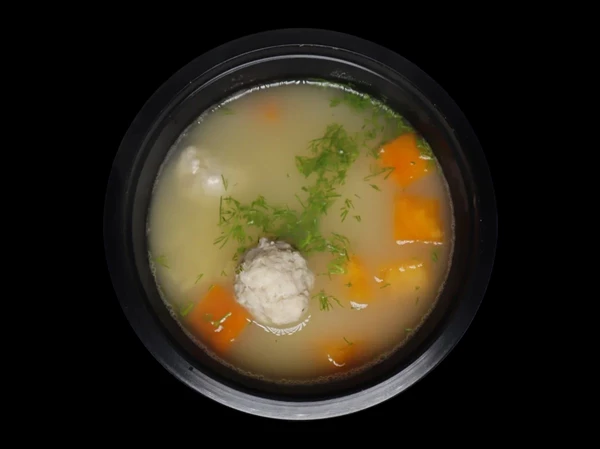 Суп куриный с фрикадельками и рисом 