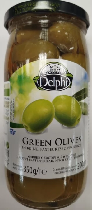 Оливки с косточкой в рассоле "Delphi" 350 гр., шт