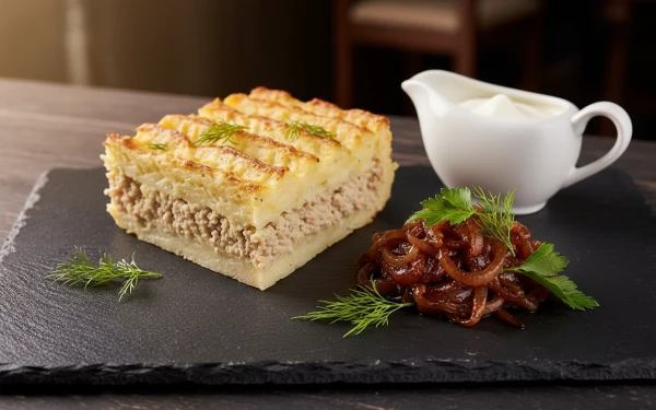 Картофельная запеканка с мясом, кг