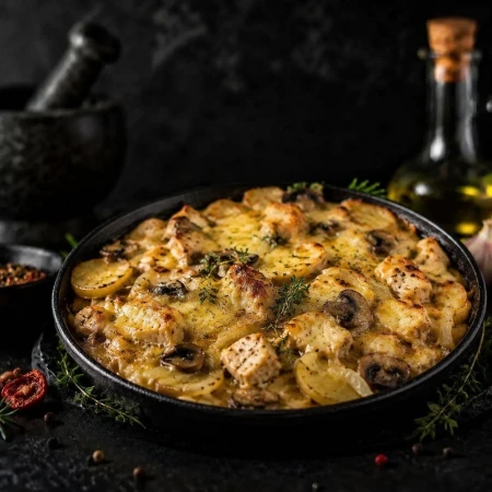 Картофель с курицей и грибами замороженный