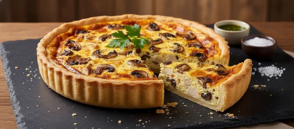 Пирог с курицей и грибами