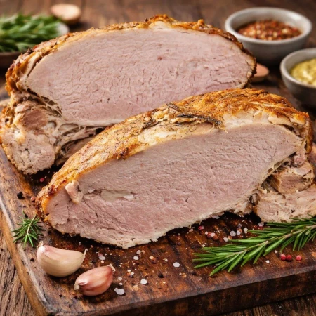 Свинина запеченая с чесноком, кг