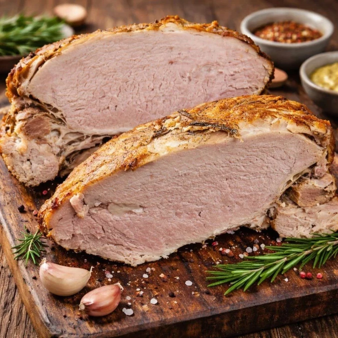 Свинина запеченая с чесноком, кг