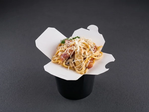 Сливочный удон бекон/грибы