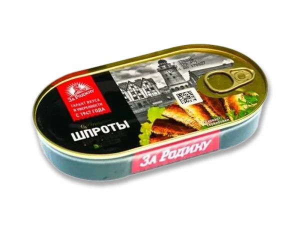 Шпроты "За Родину" крупные в масле, 175 г