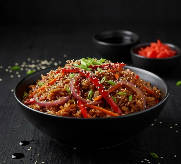 Тяхан с цыпленком и овощами
