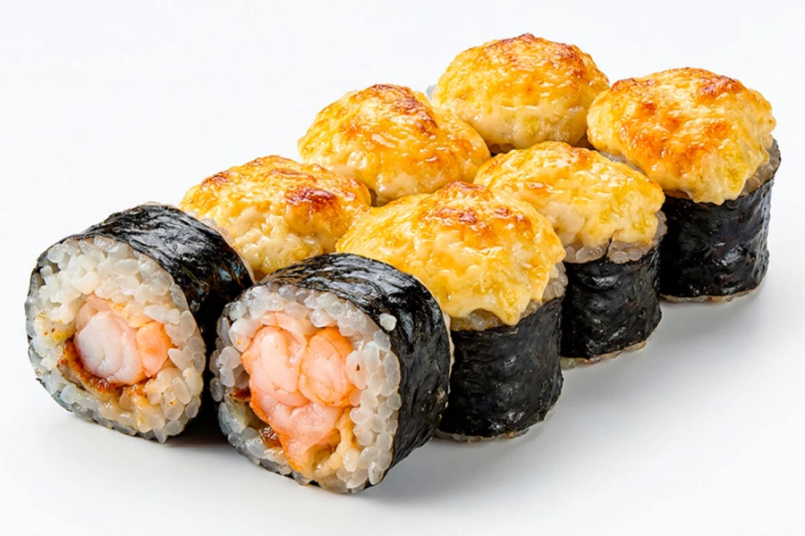 Запеченый ролл с Креветкой и Угрём