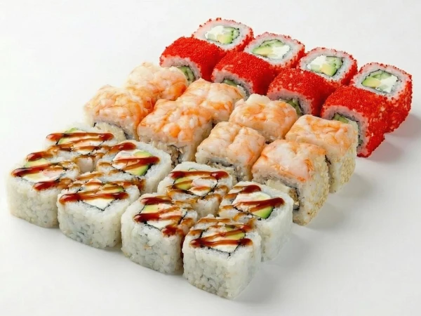 Сет классика (Калифорния + С креветкой + С креветкой и авокадо )