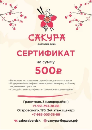Сертификат 500