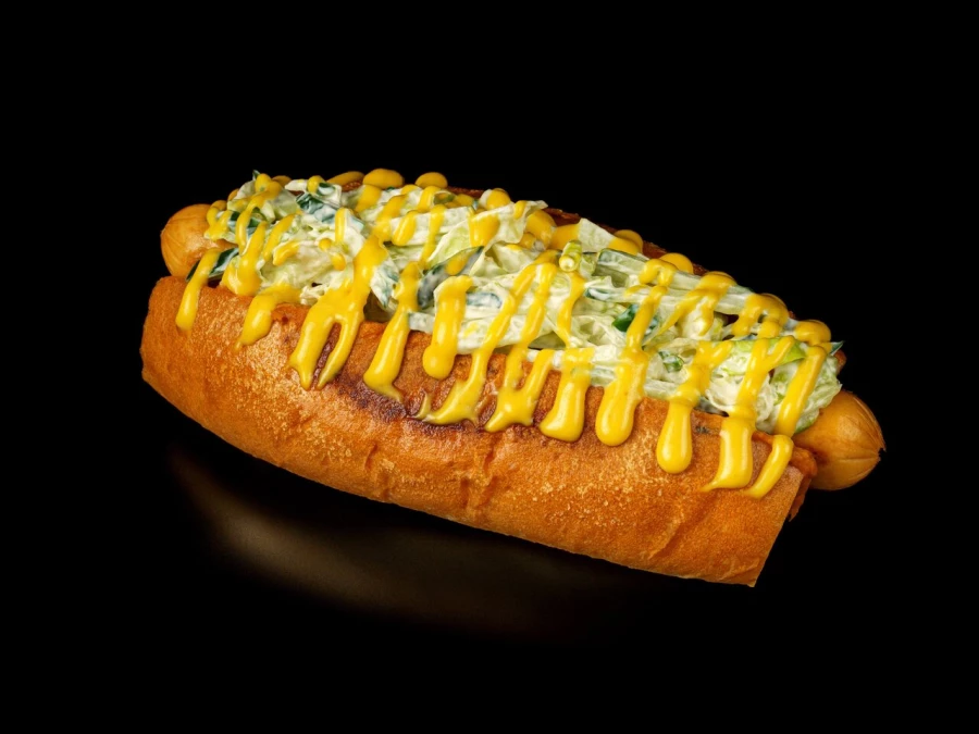 Бриошь хот-дог джем бекон 