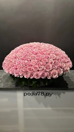 301 розовая роза в корзине