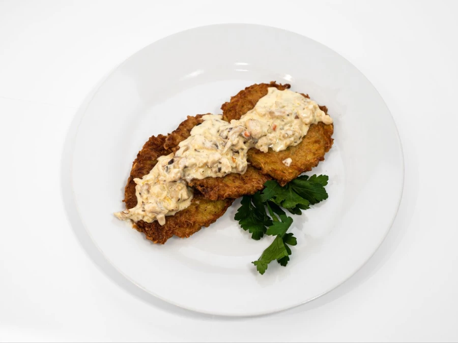 Драники с куриным жюльеном