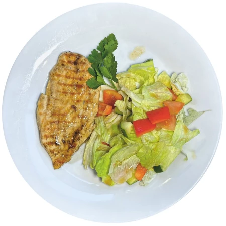 Куриная грудка гриль со свежими овощами